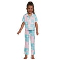 thumbnail image 5 of Barbie Girls Short Sleeve Notch Collar Top and Pants Pajama Set, 2-Piece, Sizes 4-12, 5 of 5