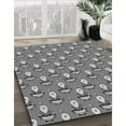 thumbnail image 3 of Ahgly Tapis Rond Lavable en Machine Intérieur Transitionnel Gris Carbone, 4 Pieds Rond, 3 of 7