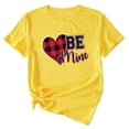 thumbnail image 2 of Anbech Heart Printed T-Shirt for Women Casual Plaid Graphic Be Mine Junior Girls Short Sleeve Tee Tops with Crew Neck, 2 of 3