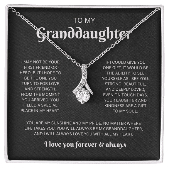 To my Granddaughter (I May Not Be Your First) Alluring Beauty Necklace Standard Box