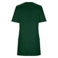 thumbnail image 7 of Fglymey Womens Summer Solid Color Square Neck Short Sleeve Dress With Pockets - Casual Athleisure Tee​​ Army Green 2XL, 7 of 7
