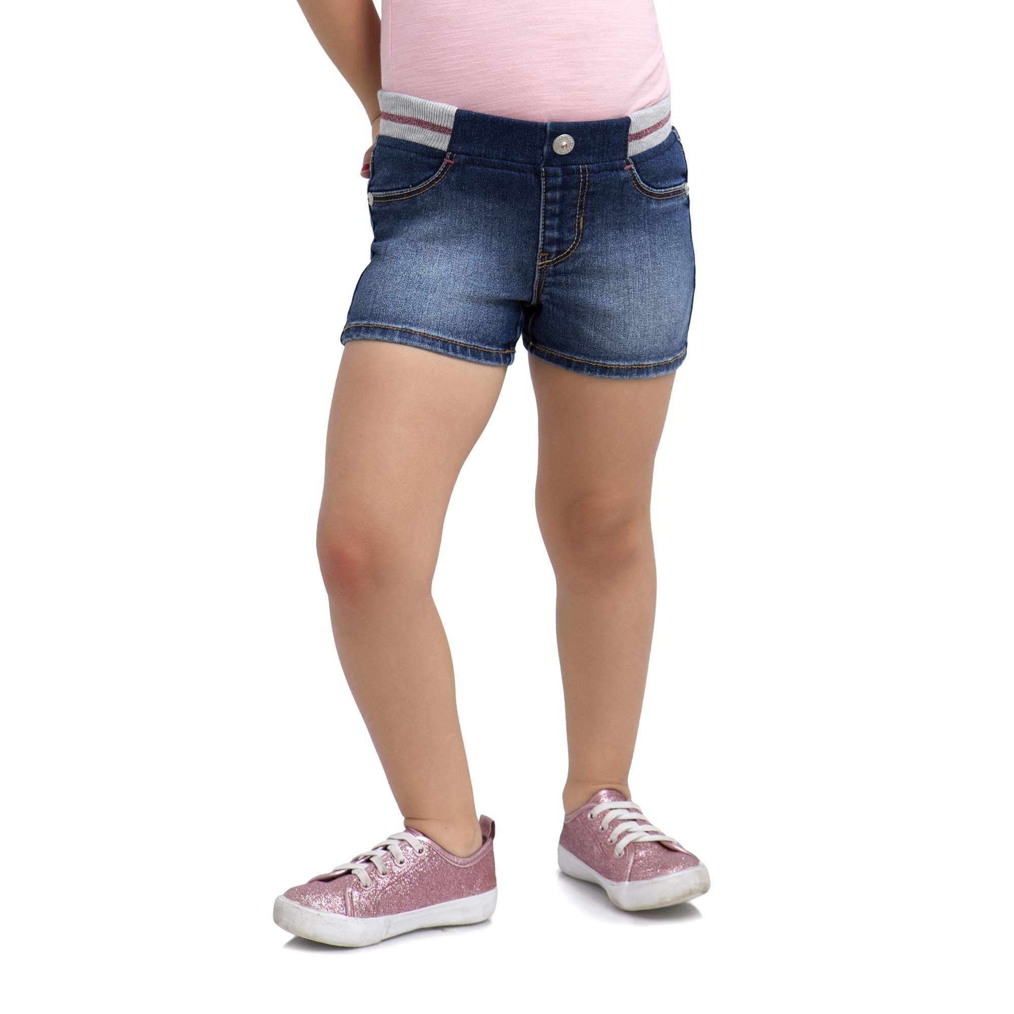 knit waist denim shorts