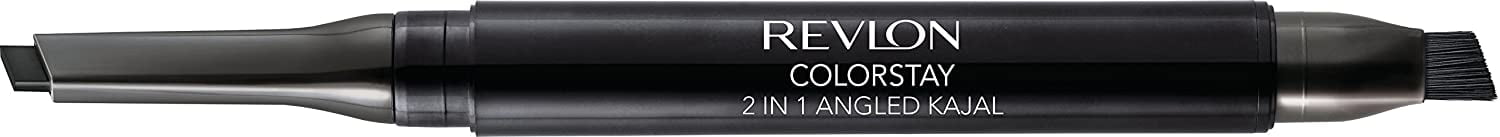 2 Pack ColorStay 2-in-1 Angled Kajal Eyeliner, Waterproof Eye Makeup with Smudge Brush for Smokey Eyes, Graphite (104), 0.01 oz