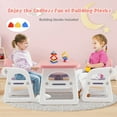 Costway Preschool Children's 3Piece Table and Chair Set with Building