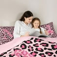 thumbnail image 5 of Homewish Cheetah Print Letter Bedding Comforter Set, Pink Bowknot Monogrammed M Twin Comforter Sets, Modern Fashion Style Reversible Bedding Set, Luxury Bedroom Decor, 2 Pieces, 5 of 8