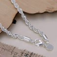thumbnail image 2 of Diamond Cut Rope Chain Silver Bracelet For Woman, 2 of 6