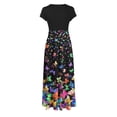thumbnail image 5 of SMihono Robe Maxi Bohème d'Été pour Femmes Grande Taille Robe d'Été Colorée à Imprimé Floral Manches Courtes Robes de Plage Décontractées Maxi Robe de Plage, 5 of 5