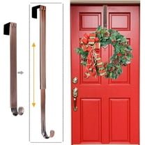 chalian Wreath Hanger, Adjustable Over The Door Wreath Hanger Wreath Holder Wreath Hook for Door Christmas (Bronze,20 lbs)