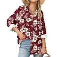 thumbnail image 6 of Womens Long Sleeve Shirts Fashion Floral Print Dressy Blouses Casual Turndown Collar Button Shirt Loose Drop Shoulder Tunic Tops Spring Summer Pullover Top Print 12 3XL, 6 of 6