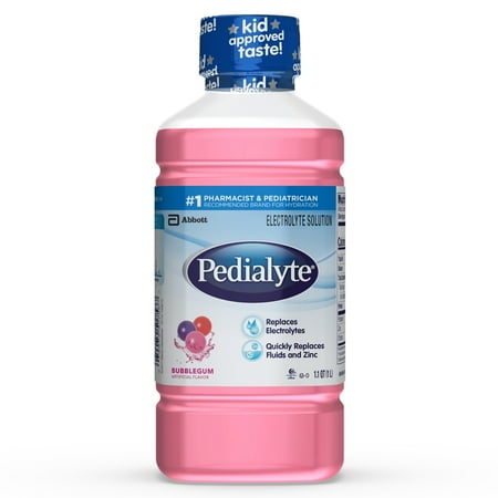 Pedialyte Electrolyte Solution, Hydration Drink, Bubble Gum, 1 Liter