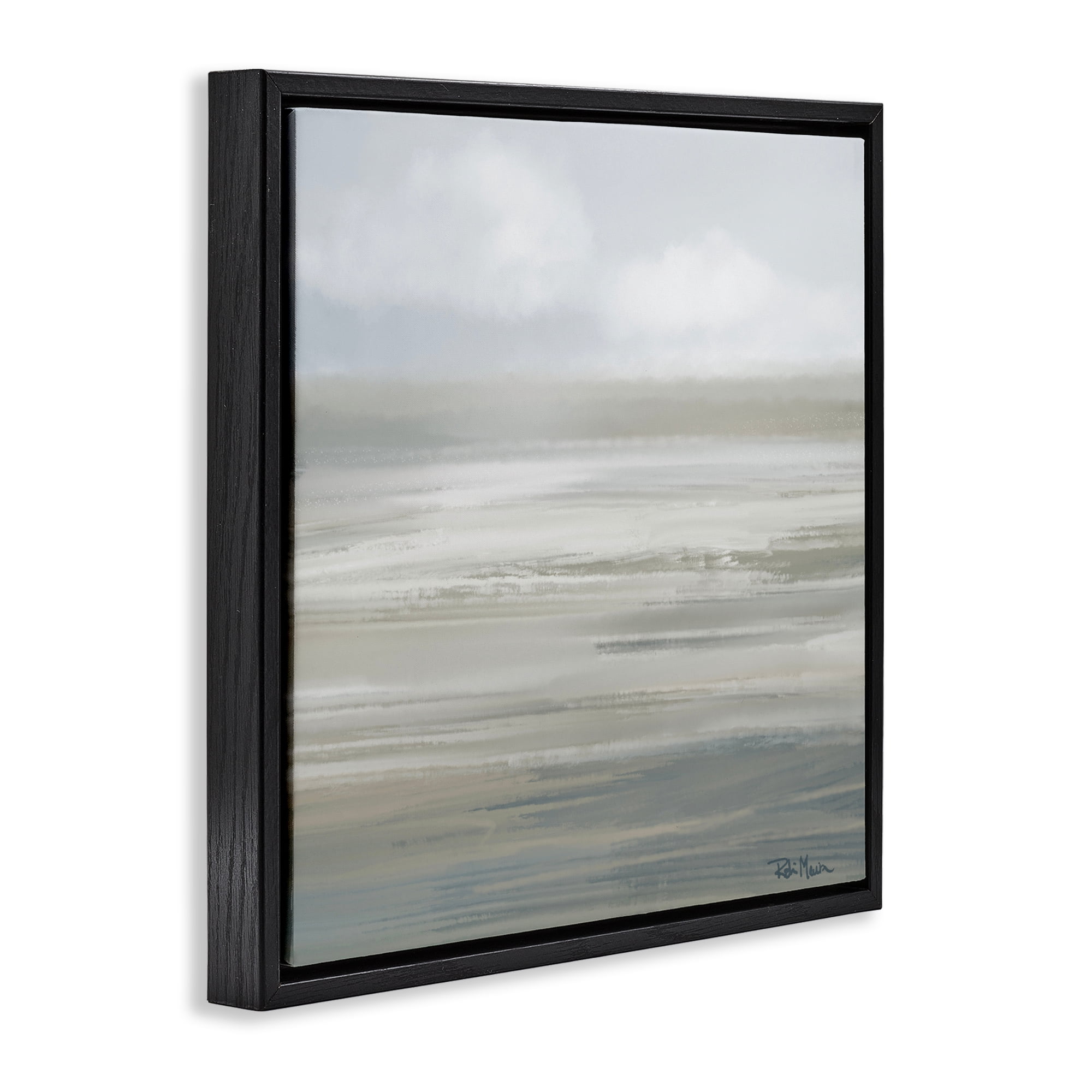 Stupell Industries Mid Afternoon Landscape Black Framed Floater Canvas Wall Art, design by Robin Maria