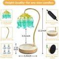 thumbnail image 6 of Flower Candle Warmer Lamp, Green  with Timer & 4Bulbs, Womens Gifts for Christmas Birthday, Unique Home Decor Bedroom Living Room Decor, 6 of 7