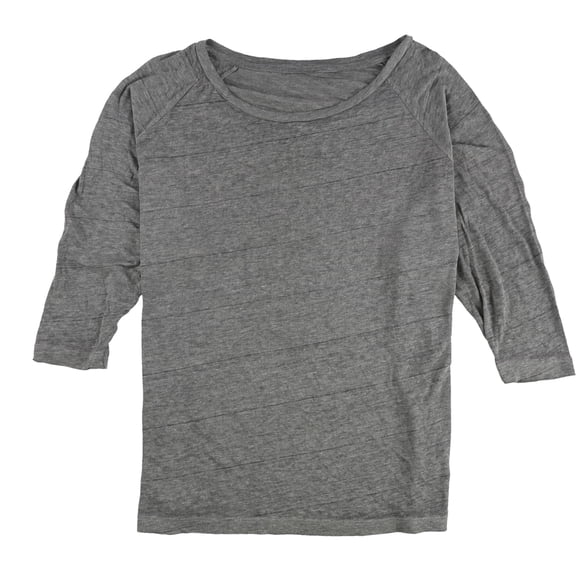 Tags Weekly Womens Striped Basic T-Shirt, Grey, Medium