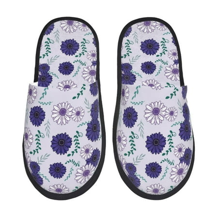 

Slippers for Women Fujiman Leaves Daisies Flowers Womens Slippers Fuzzy Winter House Shoes Soft Anti-Skid Slippers Indoor and Outdoor