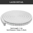 thumbnail image 2 of Tutuviw 140 CM Round Rope Shoelaces Thick Cotton Solid Shoe Laces,DIY Twisted Shoelaces for Men Women Sneakers(2Pcs White), 2 of 7