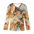 thumbnail image 4 of Craaazy Casual Printed T Shirts for Women V Neck Button Blouses Gifts, 4 of 5