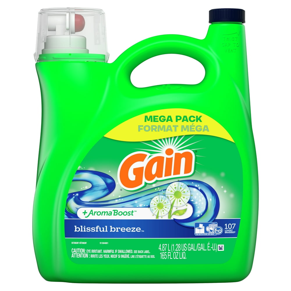 Gain Blissful Breeze, 107 Loads Liquid Laundry Detergent, 165 Fl Oz