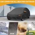 thumbnail image 2 of Unique Bargains All-Weather Waterproof Car Cover - UV-Resistant Outdoor Full Exterior Protection Black with Right Side Zipper Black for Ford Focus Hatchback 2010-2022, 2 of 5