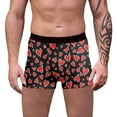 thumbnail image 2 of Mens Underwear Boxer Briefs Heart Print Trend Stretch Comfortable Cotton Underpants Elastic Waistband Soft Breathable Trunks Black L, 2 of 4