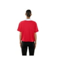 thumbnail image 5 of Women's New Era Red Kansas City Chiefs Throwback Boxy Cropped Polo, 5 of 5