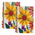 thumbnail image 2 of Spring Daisy Kitchen Towels Set of 2, Brown Modern Abstract Art Dots Floral Absorbent Dish Towels for Kitchen, Microfiber Hand Towel, Quick Drying Tea Towel for Cleaning Decorative Dishcloths, 2 of 7
