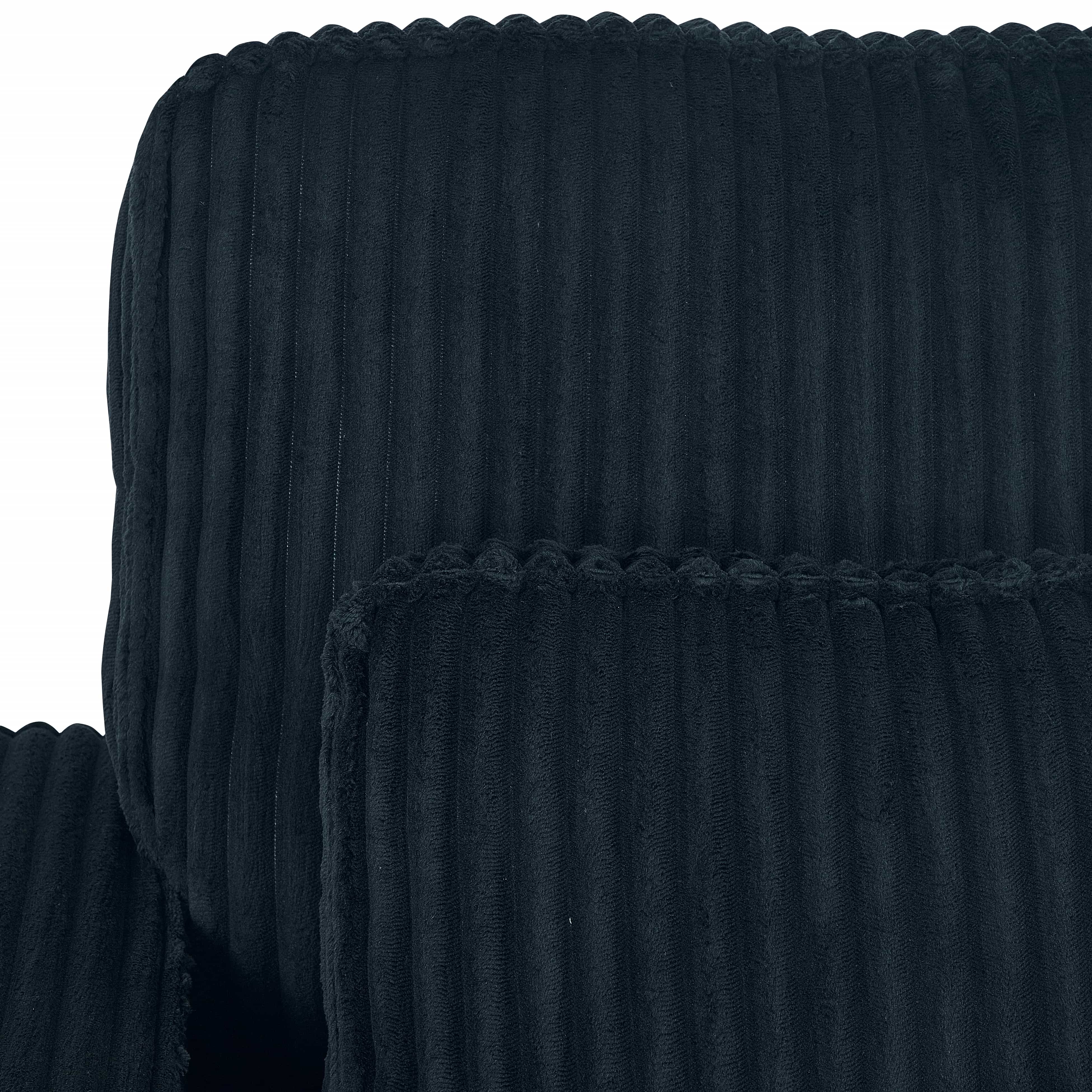 BSHTI Classic Corded Comfort Sofa with Pillows, Double-seater sofa, Corduroy Upholstery, removable back cushions, Easy to assemble, Black