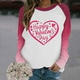 thumbnail image 2 of BLVB Women Valentines Shirts Round Neck Long Sleeve Casual Heart T Shirt Love Graphic Sweatshirt Pullover Fashion Tops, 2 of 5