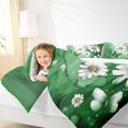 thumbnail image 4 of Homewish Chic Butterfly Full Size Comforter Sets,Rustic Flower Floral Bedding Comforter Set,Green White Bedding Sets For Girl Teens,Luxury Bedroom Decor Reversible,3pcs, 4 of 8