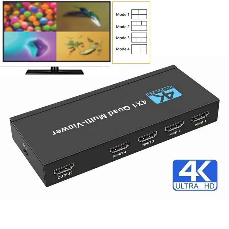 4K HDMI Multi-viewer 4x1 HDMI Quad Multi-Viewer Seamless Switcher