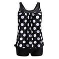 thumbnail image 4 of Women Swimsuits Two Piece Dot Printed Tank Top with Boyshorts Sling Beachwear Black Womens Bathing Suits XXXL, 4 of 5