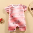 thumbnail image 2 of TOWED22 Newborn Baby Boy Romper Short Sleeve Crew Neck Button Jumpsuit One Piece Summer Clothes Outfit Hot Pink,18-24 M, 2 of 4