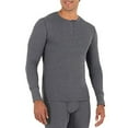 thumbnail image 3 of Fruit of the Loom Men's Recycled Waffle Thermal Underwear Henley Top (1 and 2 Packs), Greystone Heather, Large, 3 of 3