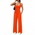 thumbnail image 4 of Purcolt Womens 2 Piece Sets Comfort Breatnable Crew Neck Sleeveless Tank Tops and Wide Leg Pants Outfits Lightweight Slim Fit Loungwear Tracksuits for Yoga Gym Running, 4 of 6