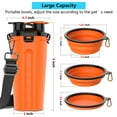 thumbnail image 5 of Dog Travel Water Bottle with Collapsible Bowls, Portable 2 in 1 Leakproof Pet Water Bottle Dispenser & Food Treat Container, Outdoor Food Water Dog Bowls for Walking, Trips, Camping & Hiking - Orange, 5 of 9