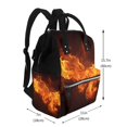 thumbnail image 2 of Disketp Fiery Orange Flames Energy Mochila de Pañales de Gran Capacidad con Múltiples Bolsillos, Mochila de Viaje Multifuncional para Bebé, Unisex, Moderna y Resistente, 2 of 6