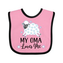 Inktastic My Oma Loves Me Baby Lamb Boys or Girls Baby Bib