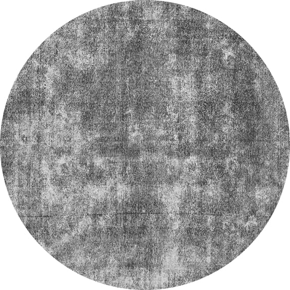 Ahgly Company Indoor Round Abstract Gray Modern Area Rugs, 4' Round