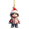 thumbnail image 2 of Dserfhy Christmas Ornament Cartoon Snowman Santa Claus Pendant 2D Acrylic Xmas Tree Hanging Ornament for Tree Home Car Decor, 2 of 8