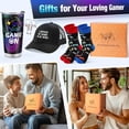 thumbnail image 2 of Gamer Gaming Tumbler Gift Set for Kids Boys Teens Birthday Christmas Gamepad Gift Box for Men Dad Boyfriend Husband Brother Male Friends Video Game Lovers Mug Socks Hat Gift Basket Presents, 2 of 3