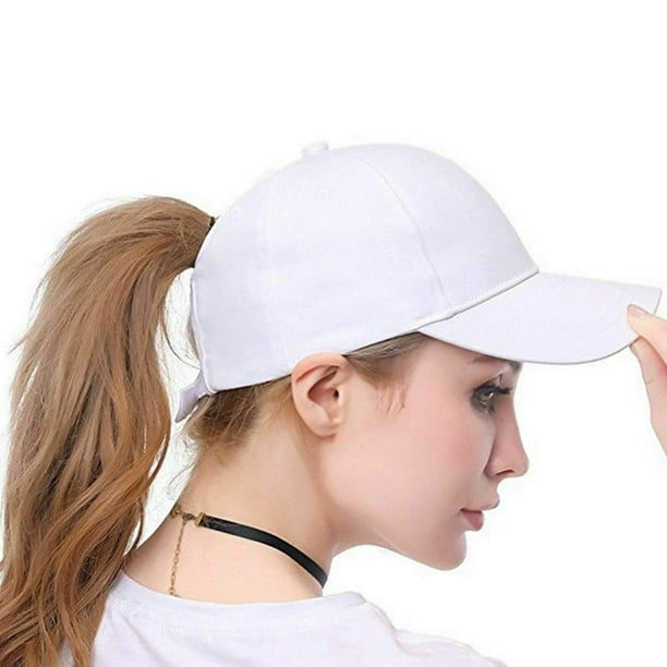 Gorra de béisbol con cola de caballo para mujer oso de fresa Hogar