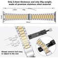 thumbnail image 5 of Fitlink Ultra Thin Metal Wristband Strap for Apple Watch 38/40/41/42/44/45mm, Compatible with Apple Watch Series 7/6/5/4/3/2/1/SE((Silver/Gold-3 -38/40/41mm), 5 of 8