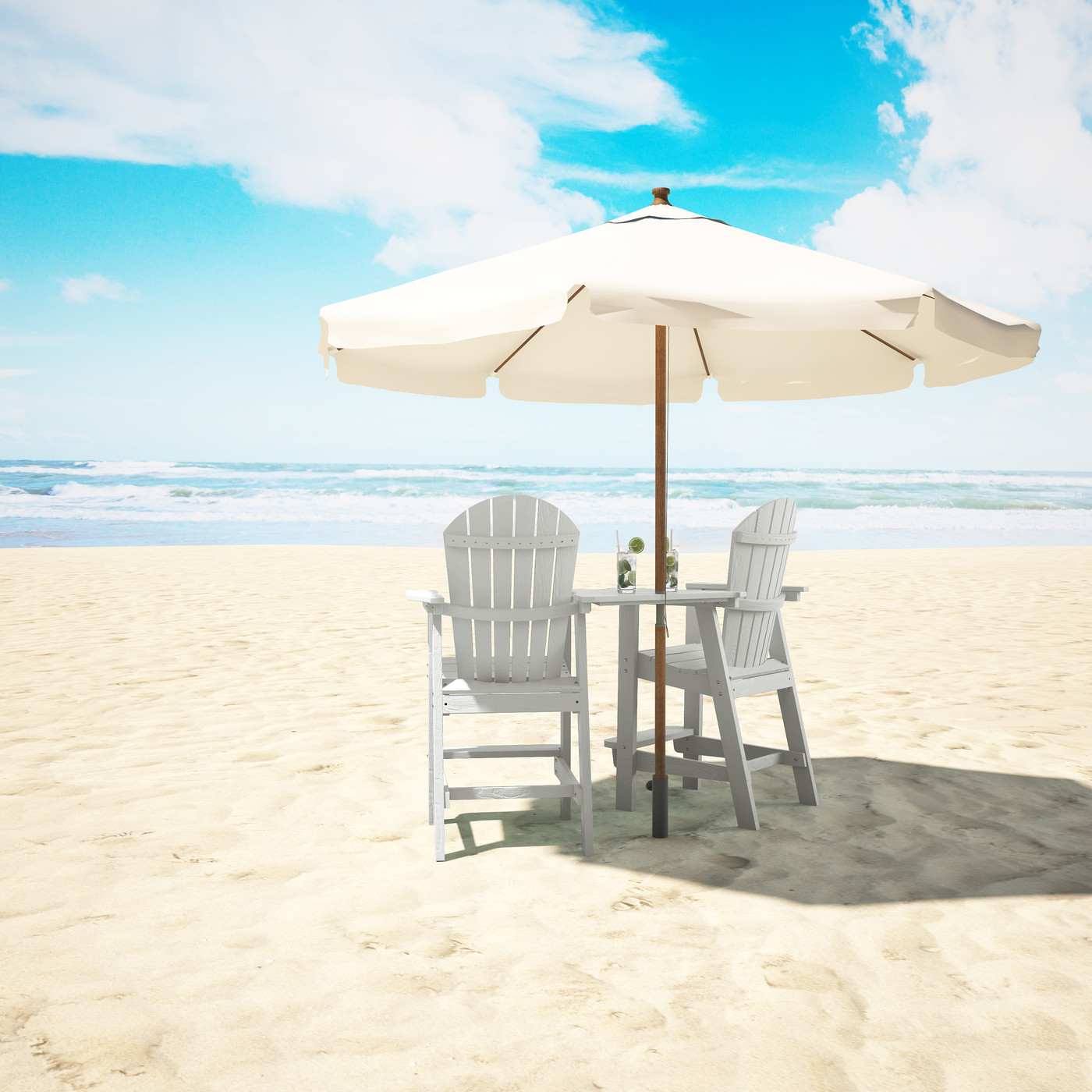 Musser Outdoor Adirondack Chair Set Of 2 Wooden Patio Chair Lounge Chair White