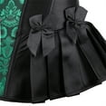 thumbnail image 4 of Grebrafan Corset Halloween Party Floral Pleated Trim Bustier Black Green L, 4 of 5
