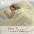 thumbnail image 4 of 3 Piece Yellow Striped Duvet Cover Set Full Size,Microfiber Comforter/Quilt Cover with Corner Ties and 2 Pillowcases,Modern Simple Farmhouse Beige Vintage All Season Soft Bedding with Zipper Closure, 4 of 8
