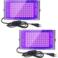 thumbnail image 1 of Proyector LED UV de 2 piezas, 100 W, luz negra, IP65, resistente al agua, lámpara LED ultravioleta, iluminación de efectos para acuarios, fiestas, pintura fluorescente, póster fluorescente, neón,, 1 of 5
