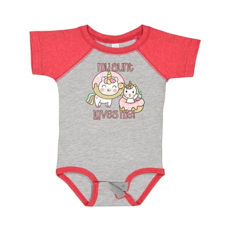 

Inktastic My Aunt Loves Me Unicorn Gift Baby Boy or Baby Girl Bodysuit