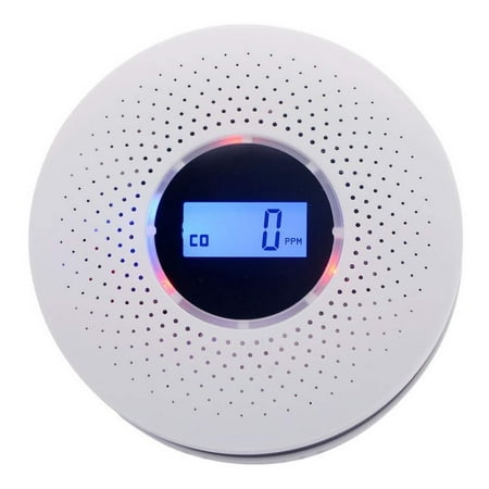 2 in 1 Carbon Monoxide&Smoke Alarm Smoke Fire Sensor Alarm CO Carbon Monoxide Detector Sound Combo Sensor Tester Battery Operated with Digital Display for CO