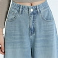 thumbnail image 4 of Baggy Jeans, Audhol Ladies' Jeans Loose Fitting Y2K Wide Jeans Straight Leg High Waisted Pants Street Wear Flared Pants Summer Casual Pants High Waisted Wide Leg Jeans for Women Light Blue L, 4 of 7