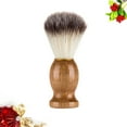 thumbnail image 3 of Brown Wooden Handle Nylon Bristles Beard Shaving Brush for Men with 3.5 inches, 3 of 6