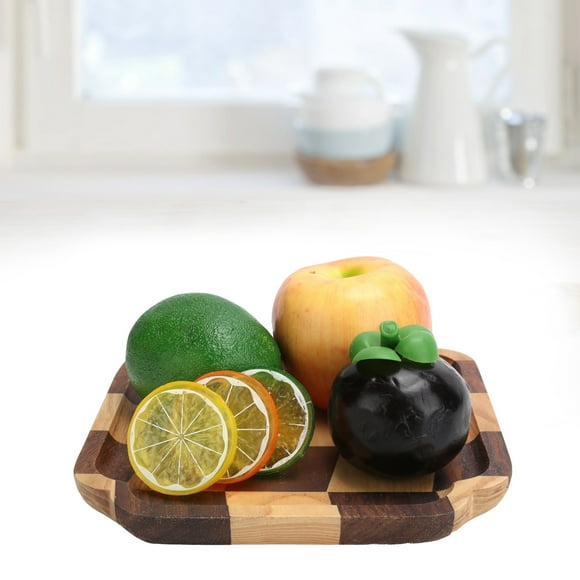 Wood Serving Tray, Wooden Fruit Plate Dish Bowl Fruit Plate Wood Trays For Coffee Table, Kitchen Supplies For Kitchen Tableware Serve Breakfast,Appetizer,Coffee 20x20cm